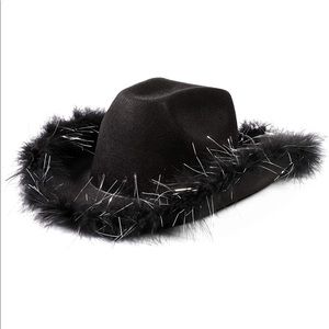 Black cowboy party hat